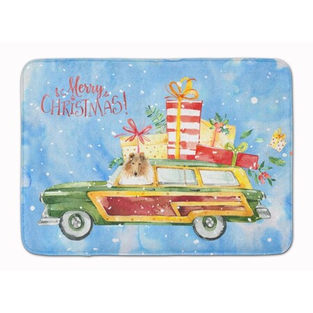 Carolines Treasures Merry Christmas Collie Machine Washable Memory Foam Mat CK2418RUG